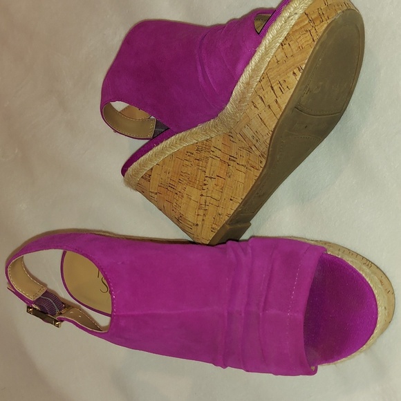 Franco Sarto Fuschia Cork Wedge - Picture 2 of 9